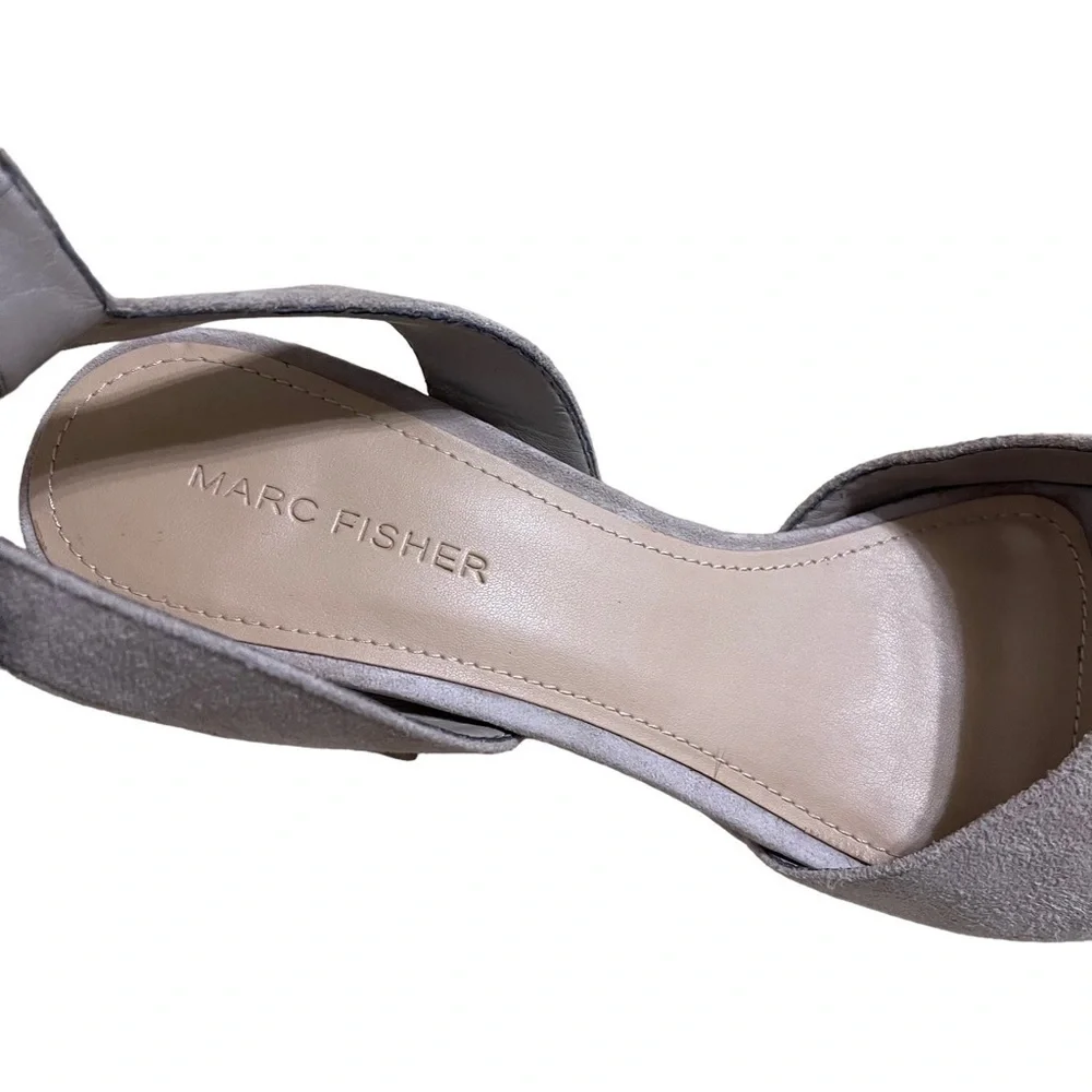 MARC Fisher Suede Taupe Platform Sandals Size 8